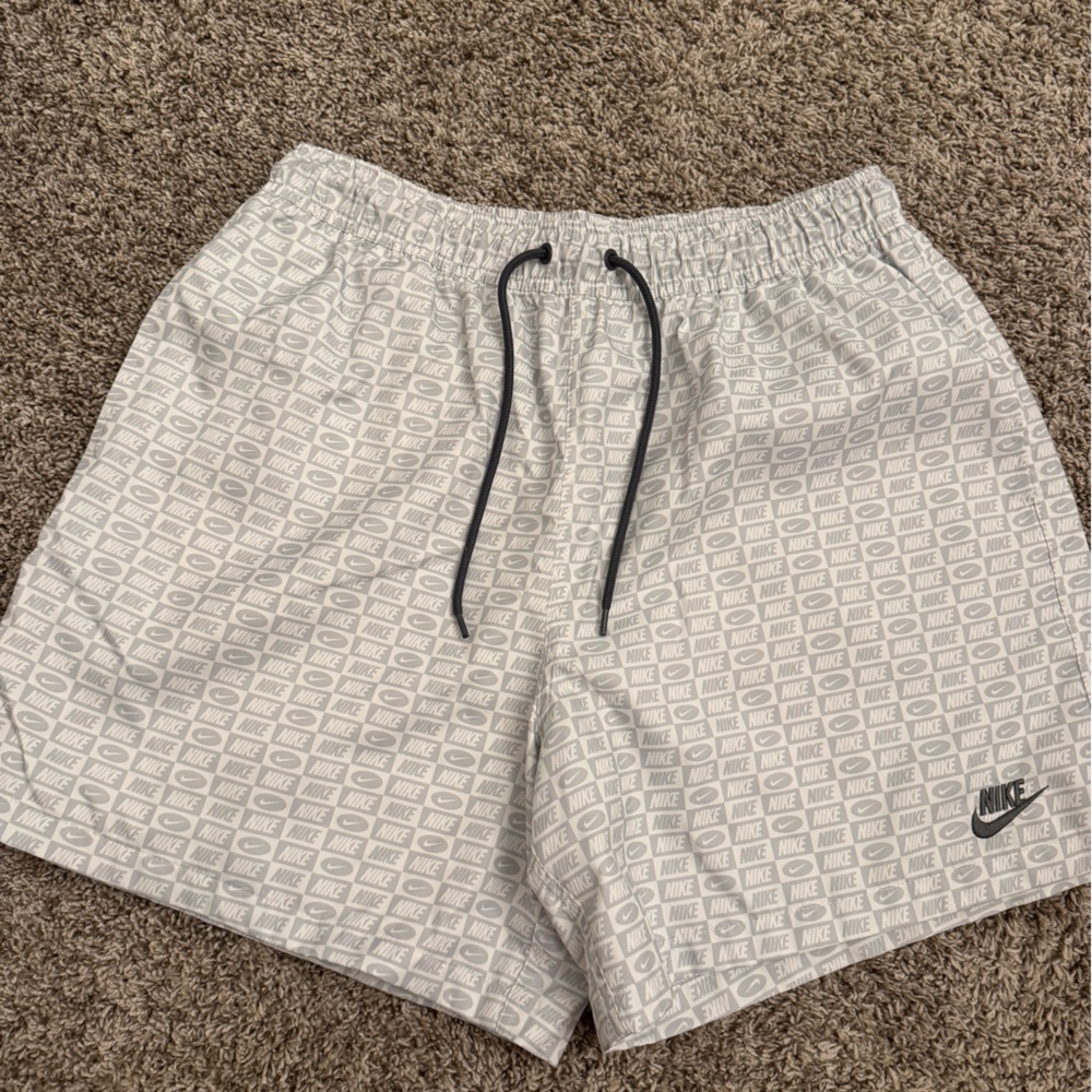 Nike White Patterned Athletic Shorts